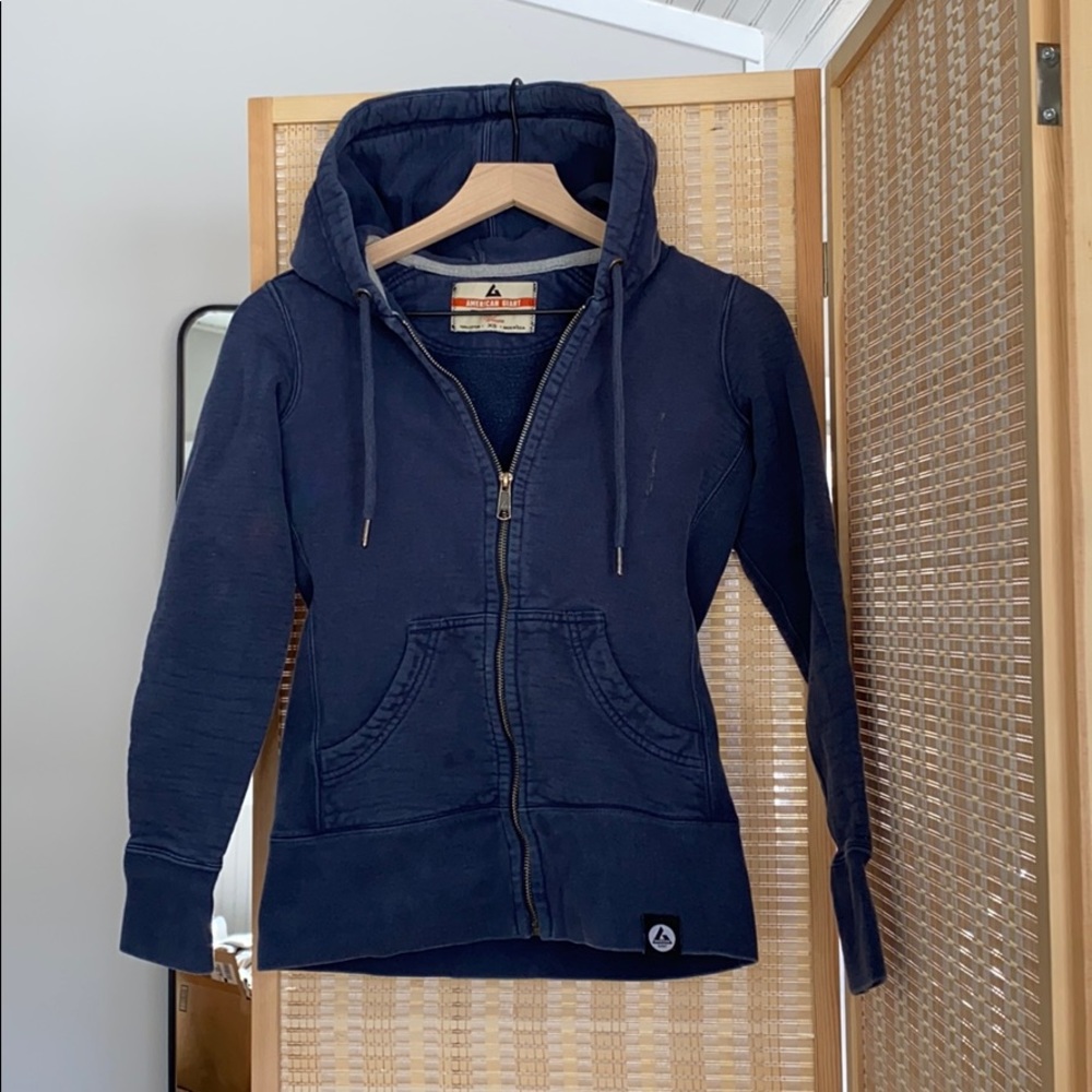 American Giant navy hoodie